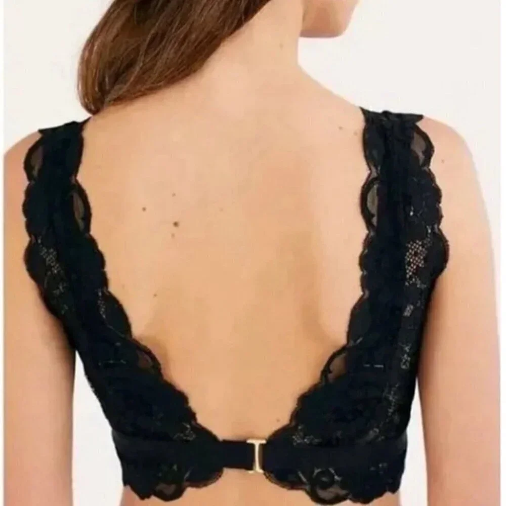 NWT $58 HAH Got Ur Back Bra in Noir Black Lace Coquette Dark Romantic Sz XS